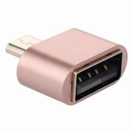 Переходник микро USB - USB(f) Earldom ET-OT01, плоский, металл, OTG, цвет: золотой