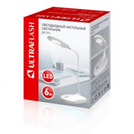 Настольная лампа Ultraflash UF-711 C01 белый (Led наст свет-к, 6Вт)    1/40
