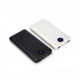 Аккумулятор Usams US-CD74, PB13, 10000mAh, пластик, 2 USB выхода, дисплей, 2.0A, кабель Type-C, микро USB, цвет: белый