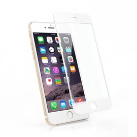 Стекло защитное HOCO для APPLE iPhone 6/6S (4.7), A1, Shatterproof edges, 0.33 мм, 3D, глянцевое, весь экран, силиконовые края, цвет: белый