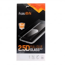 Стекло защитное FaisON для SAMSUNG Galaxy M30, Full Screen, 0.33 мм, 2.5D, глянцевое, полный клей, цвет: чёрный