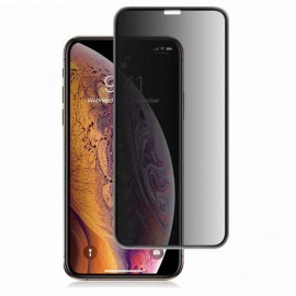 Стекло защитное HOCO для APPLE iPhone XR, A13, Shatterproof edges, 0.33 мм, 3D, глянцевое, весь экран, конфиденциальное, silicon edge, цвет: чёрный