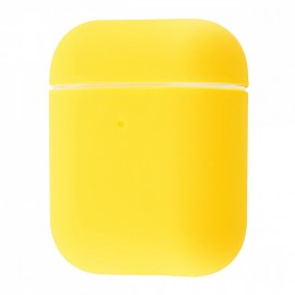 Чехол силиконовый без бренда для APPLE Airpods, Colored, тонкий, непрозрачный, матовый, цвет: жёлтый