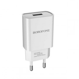 Блок питания сетевой 2 USB Borofone, BA35, Vigorous, 2100mA, пластик, цвет: белый