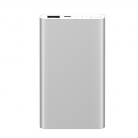 Портативный аккумулятор FaisON 2, 5000mAh, пластик, 1 USB выход, 2.1A, цвет: серебряный