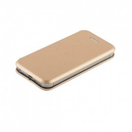 Чехол-книжка без бренда для APPLE iPhone 5/5S/SE, PREMIUM, экокожа, с силиконовым креплением, на магните, цвет: золотой
