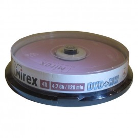 Диск MIREX DVD+RW 4,7 Гб 4X Cake box 25 (25/300)