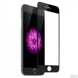 Стекло защитное FaisON для APPLE iPhone 6/6S (4.7), Dustproof, 0.4 мм, глянцевое, сеточка, полный клей, цвет: чёрный