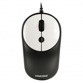 Мышь SMARTBUY ONE 382, 1200 DPI, оптическая, USB, 4 кнопки, цвет: чёрный, белая вставка, (арт.SBM-382-W)
