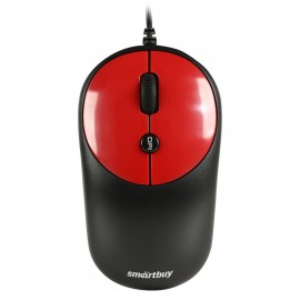 Мышь SMARTBUY ONE 382, 1200 DPI, оптическая, USB, 4 кнопки, цвет: чёрный, красная вставка, (арт.SBM-382-R)