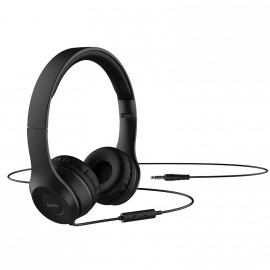 Наушники HOCO W21, Graceful, микрофон, кнопка ответа, кабель 1.2м, цвет: чёрный