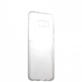 Чехол силиконовый без бренда для SAMSUNG Galaxy S8 Plus, тонкий, прозрачный, глянцевый, цвет: серый, в техпаке