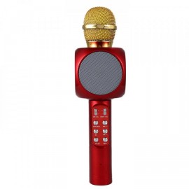 Колонка-микрофон (WS-1816) Bluetooth/USB/micro SD/FM/караоке/LED/меняет голос (красный)