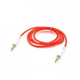 **Аудио кабель штекер-штекер 3,5 мм - 1,5 м ткань красный