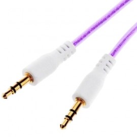 **Аудио кабель штекер-штекер 3,5 мм - 1,5 м ткань фиолетовый