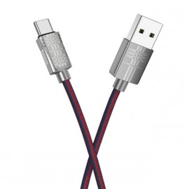 Кабель USB - Type-C HOCO U61 Treasure, 1.2м, круглый, 2.4A, ткань, цвет: красный