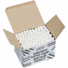 Набор белого мела Алгем, круглый, 100шт., картонная коробка МКБ-100