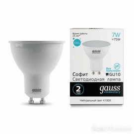 Лампа Gauss LED Elementary MR16 GU10 7W 550lm 4100К 1/10/100