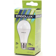 Лампа LED Ergolux A65 20W 220V 6500К E27    10/100