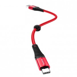 Кабель USB - Type-C HOCO X38 Cool, 0.25м, круглый, 2.1A, нейлон, цвет: красный