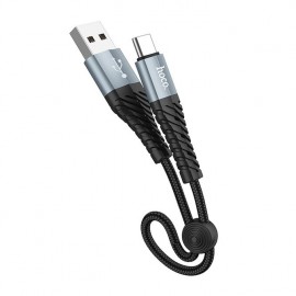 Кабель USB - Type-C HOCO X38 Cool, 0.25м, круглый, 2.1A, нейлон, цвет: черный