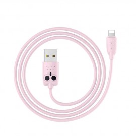 Кабель USB - Apple 8 pin HOCO KX1, 1.0м, круглый, 2.1A, силикон, цвет: розовый