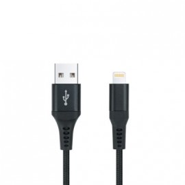 Кабель USB - Type-C FaisON HX14 ALUM, 1.0м, круглый, 2.1A, ткань, цвет: чёрный