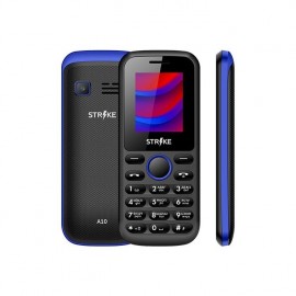Мобильный телефон Strike A10 Black+Blue SC6531E, 1, 208MHZ, ThreadX, 32 Mb, 32 Mb, 2G GSM 850/900/1800/1900, Bluetooth Версия 2.1 Экран: 1.77 