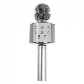 Микрофон-караоке с медиаплеером и колонкой Super Star MA3001 серебро
