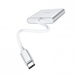 USB-концентратор HOCO HB14, Easy, USB 3,0 выхода. HDMI, Type-C+PD, алюминий, кабель Type-C, цвет: серый