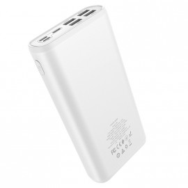 Аккумулятор внешний HOCO J60, Snowflake, 165x84x32мм, 30000mAh, пластик, индикатор, 4 USB выхода, Type-C, микроUSB, 8 pin, лампа, 2.0A, цвет: белый