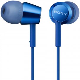 Наушники Sony MDR-EX155, голубые, затычки.