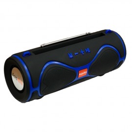 Портативная акустика FaisON, MMS-39, Mask, пластик, Bluetooth, USB, FM, USB,TF, подставка для телефона, цвет: черный, синяя вставка