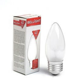 Лампа накал Bellight B35 40Вт 230В Е27 матовая    1/10/100