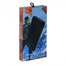 Портативный аккумулятор FaisON J48, Nimble, 10000mAh, пластик, 2 USB выхода, 2.0A, цвет: чёрный