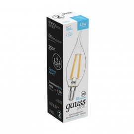 Лампа светодиодная GAUSS Basic Свеча на ветру 5,5W 420lm 4100K E14 1/10/50