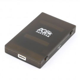 Внешний корпус 2.5 SATAIII HDD/SSD AgeStar 3UBCP1-6G (BLACK) USB 3.0, пластик, черный, безвинтовая конструкция