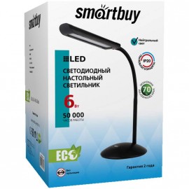 Настольная лампа светодиодная SmartBuy SBL-DL-6-WL, черный, светодиодный, 6W