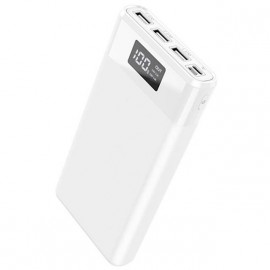 Аккумулятор HOCO B35E, Entourage, 30000mAh, пластик, 3 USB выхода, дисплей, 2.0A, цвет: белый