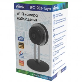 Камера Wi-Fi RITMIX IPC-203-Tuya,  full HD 180p, магнитное основание, дневная и ночная съёмка (в ИК освещении), приложение SmartLife или TuyaSmart (1/