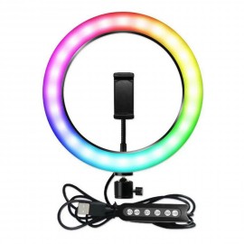 Селфи кольцо 26см;RGB;пульт управления светом/держатель для телефона/цветная подсветка