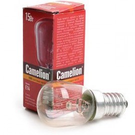 Лампа накаливания T26 15Вт 220В E14 (для холодильников и шв.машин) прозрачная  Camelion 1/50/500