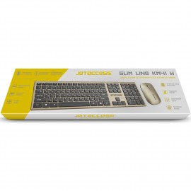Клавиатура+мышь JETACCESS SLIM LINE KM41 W, золотой-черный