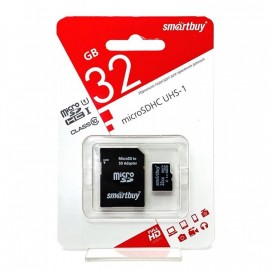 Карта памяти MicroSD 32GB Smart Buy Сlass 10  Advanced U3 V30 A1 (55/90 Mb/s)+ SD адаптер