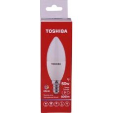 Лампа светодиодная Toshiba, C39, E27, свеча, 8Вт/220-240V/3000K, тёплый белый