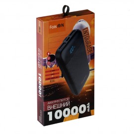 Портативный аккумулятор FaisON B35E, Entourage, 10000mAh, пластик, 2 USB выхода, Type-C, дисплей, 2.0A, цвет: чёрный