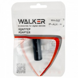Адаптер WALKER WA-015 IP -- 2в1 наушник AUX + зарядка IP (Bluetooth), белый