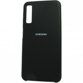 Накладка Silicone case NEW для Samsung  A750/A7 (2018), черная (+)